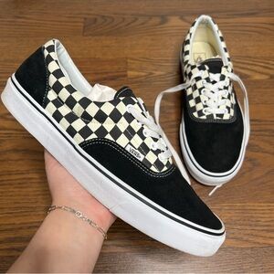 Vans Era 'Primary Check' sneakers in black and marshmallow size men’s 12